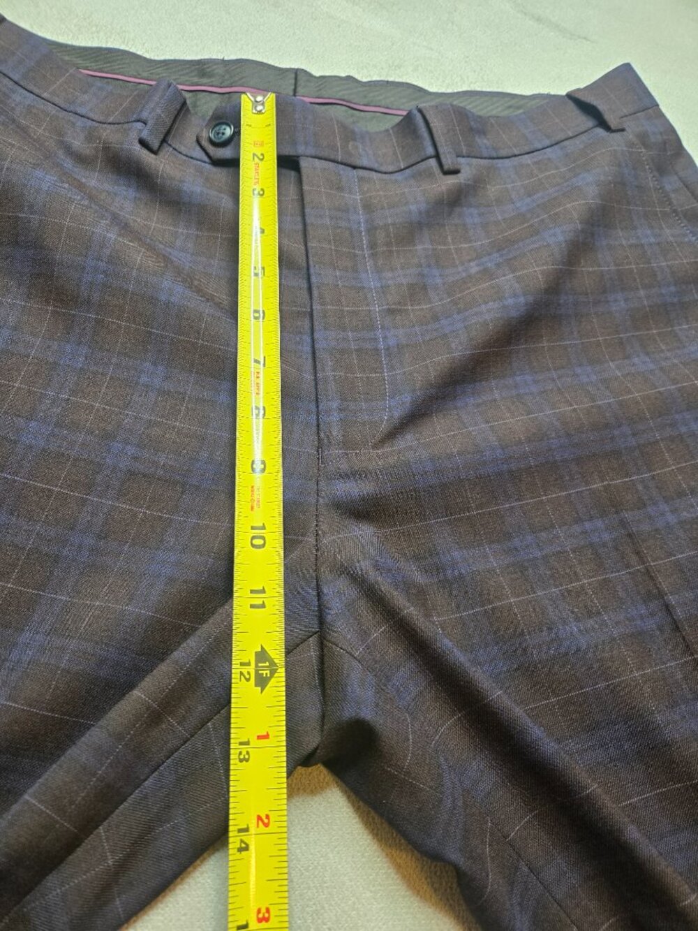 Sean John Men's Purple Plaid Dress Pants Size 36x32 Stretch Suit Trousers - Picture 7 of 9